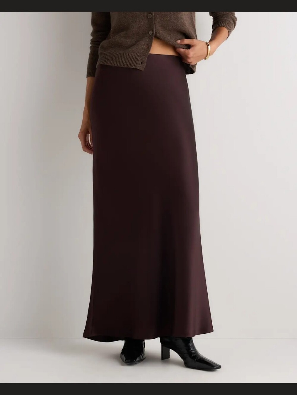 Quince Black Silk Maxi Skirt